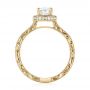 18k Yellow Gold 18k Yellow Gold Custom Unplated Diamond Halo Engagement Ring - Front View -  103408 - Thumbnail