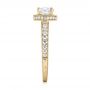 18k Yellow Gold 18k Yellow Gold Custom Unplated Diamond Halo Engagement Ring - Side View -  103408 - Thumbnail