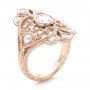 18k Rose Gold 18k Rose Gold Custom Vintage Diamond Engagement Ring - Three-Quarter View -  102810 - Thumbnail