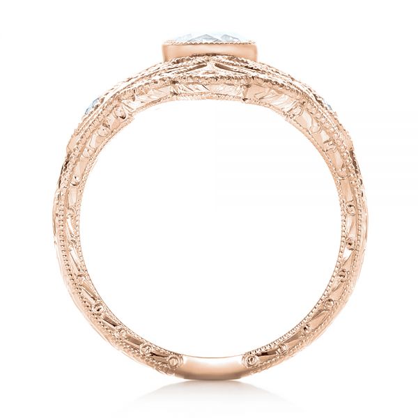 14k Rose Gold 14k Rose Gold Custom Vintage Diamond Engagement Ring - Front View - 102810
