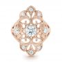 18k Rose Gold 18k Rose Gold Custom Vintage Diamond Engagement Ring - Top View -  102810 - Thumbnail
