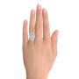  Platinum Custom Vintage Diamond Engagement Ring - Hand View -  102810 - Thumbnail