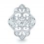  Platinum Custom Vintage Diamond Engagement Ring - Top View -  102810 - Thumbnail