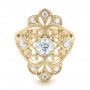 14k Yellow Gold 14k Yellow Gold Custom Vintage Diamond Engagement Ring - Flat View -  102810 - Thumbnail