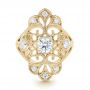 18k Yellow Gold 18k Yellow Gold Custom Vintage Diamond Engagement Ring - Top View -  102810 - Thumbnail