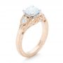 14k Rose Gold And Platinum 14k Rose Gold And Platinum Custom Vintage Diamond Engagement Ring - Three-Quarter View -  102797 - Thumbnail