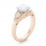 14k Rose Gold And 14K Gold 14k Rose Gold And 14K Gold Custom Vintage Diamond Engagement Ring - Three-Quarter View -  102797 - Thumbnail