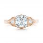 18k Rose Gold And Platinum 18k Rose Gold And Platinum Custom Vintage Diamond Engagement Ring - Top View -  102797 - Thumbnail