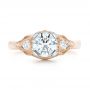14k Rose Gold And 18K Gold 14k Rose Gold And 18K Gold Custom Vintage Diamond Engagement Ring - Top View -  102797 - Thumbnail