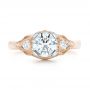 18k Rose Gold And 14K Gold 18k Rose Gold And 14K Gold Custom Vintage Diamond Engagement Ring - Top View -  102797 - Thumbnail