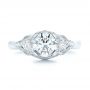 14k White Gold And Platinum 14k White Gold And Platinum Custom Vintage Diamond Engagement Ring - Top View -  102797 - Thumbnail