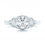 18k White Gold And 14K Gold 18k White Gold And 14K Gold Custom Vintage Diamond Engagement Ring - Top View -  102797 - Thumbnail