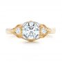 18k Yellow Gold And 18K Gold Custom Vintage Diamond Engagement Ring - Top View -  102797 - Thumbnail