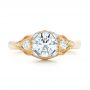 14k Yellow Gold And 18K Gold 14k Yellow Gold And 18K Gold Custom Vintage Diamond Engagement Ring - Top View -  102797 - Thumbnail