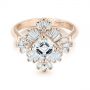 14k Rose Gold 14k Rose Gold Custom Vintage Style Asscher Diamond Engagement Ring - Flat View -  104398 - Thumbnail