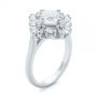 18k White Gold 18k White Gold Custom Vintage Style Asscher Diamond Engagement Ring - Three-Quarter View -  104398 - Thumbnail