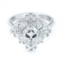 18k White Gold 18k White Gold Custom Vintage Style Asscher Diamond Engagement Ring - Flat View -  104398 - Thumbnail