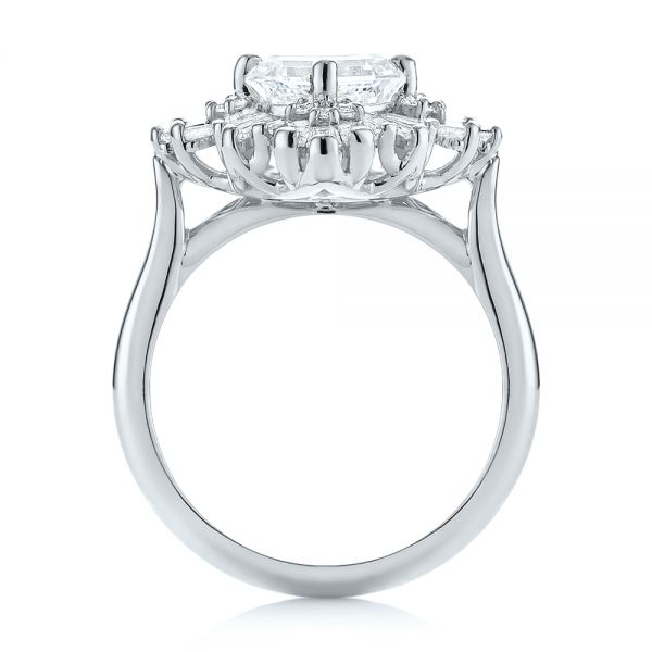 Platinum Platinum Custom Vintage Style Asscher Diamond Engagement Ring - Front View - 104398