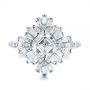 14k White Gold 14k White Gold Custom Vintage Style Asscher Diamond Engagement Ring - Top View -  104398 - Thumbnail