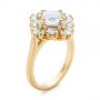 18k Yellow Gold Custom Vintage Style Asscher Diamond Engagement Ring - Three-Quarter View -  104398 - Thumbnail