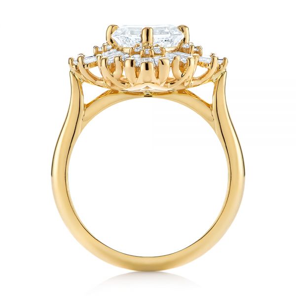 14k Yellow Gold 14k Yellow Gold Custom Vintage Style Asscher Diamond Engagement Ring - Front View -  104398