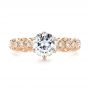 14k Rose Gold 14k Rose Gold Custom Vintage Style Diamond Engagement Ring - Top View -  103460 - Thumbnail