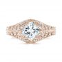 14k Rose Gold 14k Rose Gold Custom Vintage Style Diamond Engagement Ring - Top View -  104784 - Thumbnail