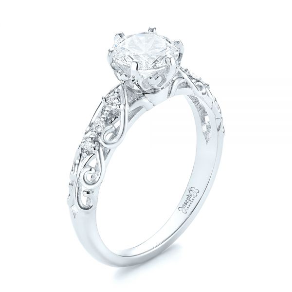 Custom Vintage Style Diamond Engagement Ring - Image