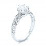 14k White Gold 14k White Gold Custom Vintage Style Diamond Engagement Ring - Three-Quarter View -  103460 - Thumbnail
