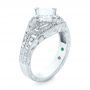 18k White Gold 18k White Gold Custom Vintage Style Diamond Engagement Ring - Three-Quarter View -  104784 - Thumbnail