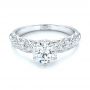 14k White Gold 14k White Gold Custom Vintage Style Diamond Engagement Ring - Flat View -  103460 - Thumbnail