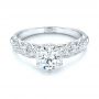 18k White Gold 18k White Gold Custom Vintage Style Diamond Engagement Ring - Flat View -  103460 - Thumbnail