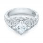  Platinum Platinum Custom Vintage Style Diamond Engagement Ring - Flat View -  104784 - Thumbnail