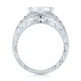 14k White Gold Custom Vintage Style Diamond Engagement Ring - Front View -  104784 - Thumbnail