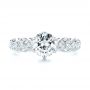  Platinum Platinum Custom Vintage Style Diamond Engagement Ring - Top View -  103460 - Thumbnail