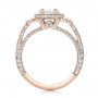 18k Rose Gold 18k Rose Gold Custom White Pearl And Diamond Halo Engagement Ring - Front View -  102162 - Thumbnail