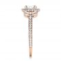 18k Rose Gold 18k Rose Gold Custom White Pearl And Diamond Halo Engagement Ring - Side View -  102162 - Thumbnail