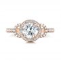 18k Rose Gold 18k Rose Gold Custom White Pearl And Diamond Halo Engagement Ring - Top View -  102162 - Thumbnail