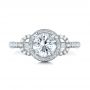  Platinum Platinum Custom White Pearl And Diamond Halo Engagement Ring - Top View -  102162 - Thumbnail