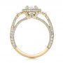 14k Yellow Gold 14k Yellow Gold Custom White Pearl And Diamond Halo Engagement Ring - Front View -  102162 - Thumbnail