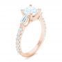 14k Rose Gold 14k Rose Gold Custom White Sapphire And Diamond Engagement Ring - Three-Quarter View -  102687 - Thumbnail