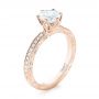 14k Rose Gold 14k Rose Gold Custom White Sapphire And Diamond Engagement Ring - Three-Quarter View -  103211 - Thumbnail