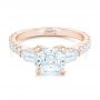 14k Rose Gold 14k Rose Gold Custom White Sapphire And Diamond Engagement Ring - Flat View -  102687 - Thumbnail