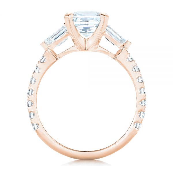 14k Rose Gold 14k Rose Gold Custom White Sapphire And Diamond Engagement Ring - Front View -  102687