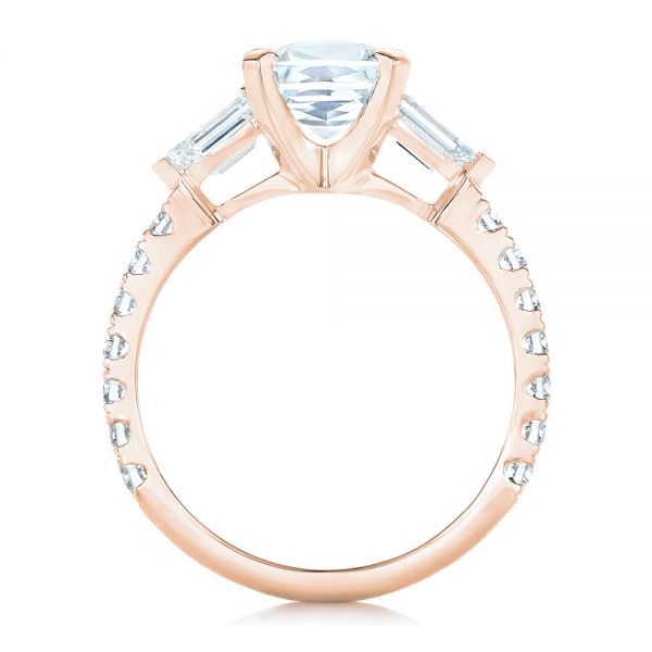 18k Rose Gold 18k Rose Gold Custom White Sapphire And Diamond Engagement Ring - Front View - 102687