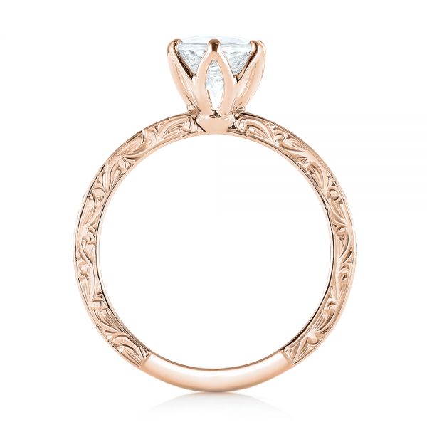 14k Rose Gold 14k Rose Gold Custom White Sapphire And Diamond Engagement Ring - Front View - 103211
