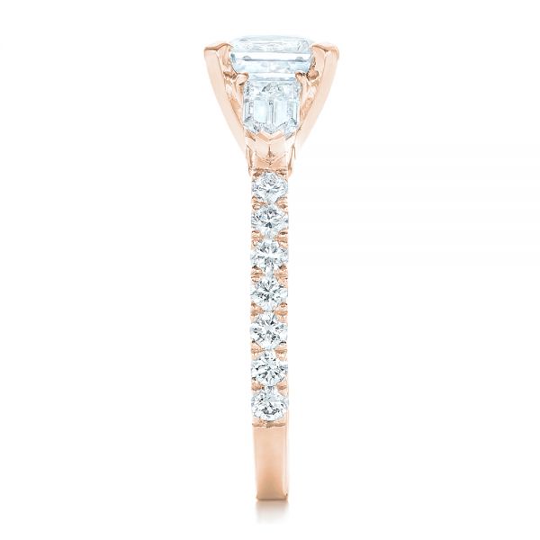 14k Rose Gold 14k Rose Gold Custom White Sapphire And Diamond Engagement Ring - Side View -  102687