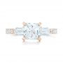 14k Rose Gold 14k Rose Gold Custom White Sapphire And Diamond Engagement Ring - Top View -  102687 - Thumbnail