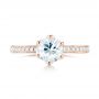 18k Rose Gold 18k Rose Gold Custom White Sapphire And Diamond Engagement Ring - Top View -  103211 - Thumbnail