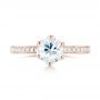 18k Rose Gold 18k Rose Gold Custom White Sapphire And Diamond Engagement Ring - Top View -  103211 - Thumbnail